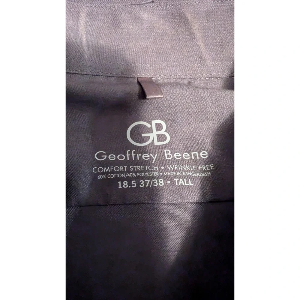 Men's Geoffrey Beene Gray Button Down Dress Shirt Size 18.5 37/38